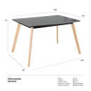 Mesa Leda Retangular 80 x 120 cm - Preto