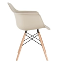 Mesa Redonda de Vidro Eames 90 cm + 4 Cadeiras Eames Eiffel DAW - Nude