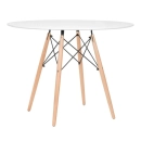 Mesa redonda Eames 100 cm branco + 3 cadeiras Eiffel DAW - Branco