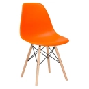 Mesa redonda Eames 100 cm branco + 4 cadeiras Eiffel DSW - Laranja