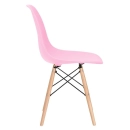 Mesa redonda Eames 100 cm branco + 4 cadeiras Eiffel DSW - Rosa Claro