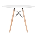Mesa redonda Eames 100 cm branco + 4 cadeiras Eiffel DSW - Roxo