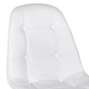 Mesa redonda Eames 100 cm branco + 4 cadeiras estofadas Eiffel Botonê - Branco
