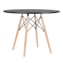 Mesa redonda Eames 100 cm preto + 4 cadeiras Eiffel DSW - Amarelo