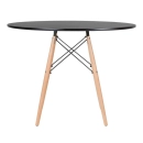 Mesa redonda Eames 100 cm preto + 4 cadeiras estofadas Eiffel Botonê - Preto
