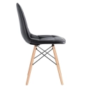 Mesa redonda Eames 100 cm preto + 4 cadeiras estofadas Eiffel Botonê - Preto
