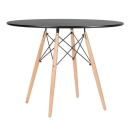 Mesa redonda Eames 100 cm preto + 6 cadeiras Eiffel DSW - Preto