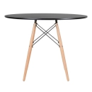 Mesa redonda Eames 100 cm preto + 6 cadeiras Eiffel DSW - Preto