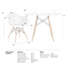 Mesa redonda Eames 120 cm + 4 cadeiras Eames DAW - Branco