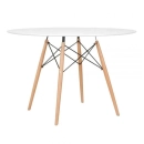Mesa redonda Eames 120 cm + 4 cadeiras Eames DSW - Branco