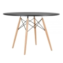 Mesa redonda Eames 120 cm + 5 cadeiras Eames DSW - Preto