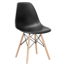 Mesa redonda Eames 120 cm + 5 cadeiras Eames DSW - Preto