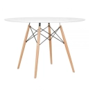 Mesa redonda Eames 120 cm + 6 cadeiras Eames DSW - Branco