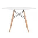 Mesa Redonda Eames 120 cm Branco + 6 Cadeiras Eames DSW - Branco