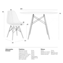 Mesa Redonda Eames 120 cm Branco + 6 Cadeiras Eames DSW - Branco