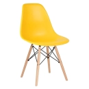 Mesa redonda Eames 70 cm + 2 cadeiras Eiffel DSW - Amarelo