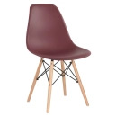 Mesa redonda Eames 70 cm + 3 cadeiras Eiffel DSW - Marrom