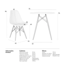 Mesa redonda Eames 70 cm + 3 cadeiras Eiffel DSW - Marrom