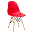 Mesa redonda Eames 70 cm branco + 3 cadeiras Eiffel Dsw Vermelho
