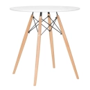 Mesa redonda Eames 70 cm branco + 4 cadeiras Eiffel DSW Verde escuro