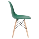 Mesa redonda Eames 70 cm branco + 4 cadeiras Eiffel DSW Verde escuro