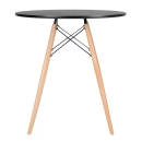 Mesa redonda Eames 70 cm preto + 4 cadeiras Eiffel DSW Roxo