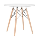 Mesa redonda Eames 80 cm + 2 cadeiras Eames Eiffel DSW - Amarelo