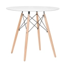 Mesa redonda Eames 80 cm + 3 cadeiras Eames Eiffel DSW - Nude
