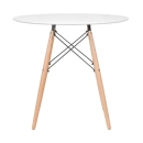 Mesa redonda Eames 80 cm + 4 cadeiras Eames Eiffel DSW - Nude