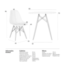 Mesa redonda Eames 80 cm + 4 cadeiras Eames Eiffel DSW - Nude