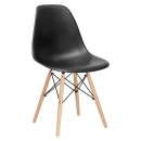 Mesa redonda Eames 80 cm preto + 2 cadeiras Eames Eiffel DSW - Preto