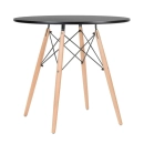 Mesa redonda Eames 80 cm preto + 2 cadeiras Eames Eiffel DSW - Preto