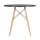 Mesa redonda Eames 80 cm preto + 2 cadeiras Eames Eiffel DSW - Preto