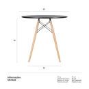 Mesa redonda Eames 80 cm preto + 2 cadeiras Eiffel Botonê - Preto
