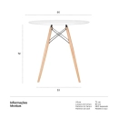 Mesa redonda Eames 80 cm preto + 2 cadeiras Eiffel Botonê - Preto