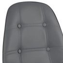 Mesa redonda Eames 80 cm preto + 4 cadeiras estofadas Eiffel Botonê Cinza escuro