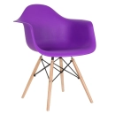 Mesa redonda Eames 90 cm + 4 cadeiras Eiffel DAW - Roxo