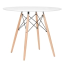 Mesa redonda Eames 90 cm branco + 4 cadeiras Eames Eiffel DSW - Laranja
