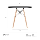 Mesa redonda Eames 90 cm branco + 4 cadeiras Eames Eiffel DSW - Nude