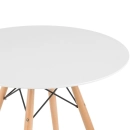 Mesa redonda Eames 90 cm branco + 4 cadeiras Eames Eiffel DSW - Nude