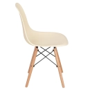 Mesa redonda Eames com tampo de vidro 100 cm + 4 cadeiras Eiffel DSW - Creme
