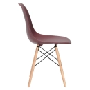 Mesa redonda Eames com tampo de vidro 80 cm + 4 cadeiras Eiffel DSW - Marrom