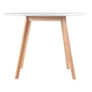 Mesa redonda Leda 100 cm branco + 3 cadeiras estofadas Leda Branco