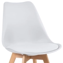 Mesa redonda Leda 70 cm branco + 2 cadeiras estofadas Leda Branco