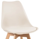 Mesa redonda Leda 70 cm branco + 2 cadeiras estofadas Leda Creme