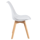 Mesa redonda Leda 70 cm branco + 4 cadeiras estofadas Leda Branco
