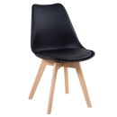Mesa redonda Leda 70 cm preto + 3 cadeiras estofadas Leda Preto