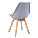 Mesa redonda Leda 80 cm branco + 3 cadeiras estofadas Leda Cinza Claro