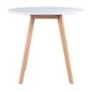 Mesa redonda Leda 80 cm branco + 4 cadeiras estofadas Leda Verde escuro