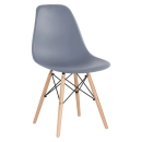 Mesa retangular Eames 60 x 120 cm Branco + 2 cadeiras Eiffel DSW - Cinza Escuro